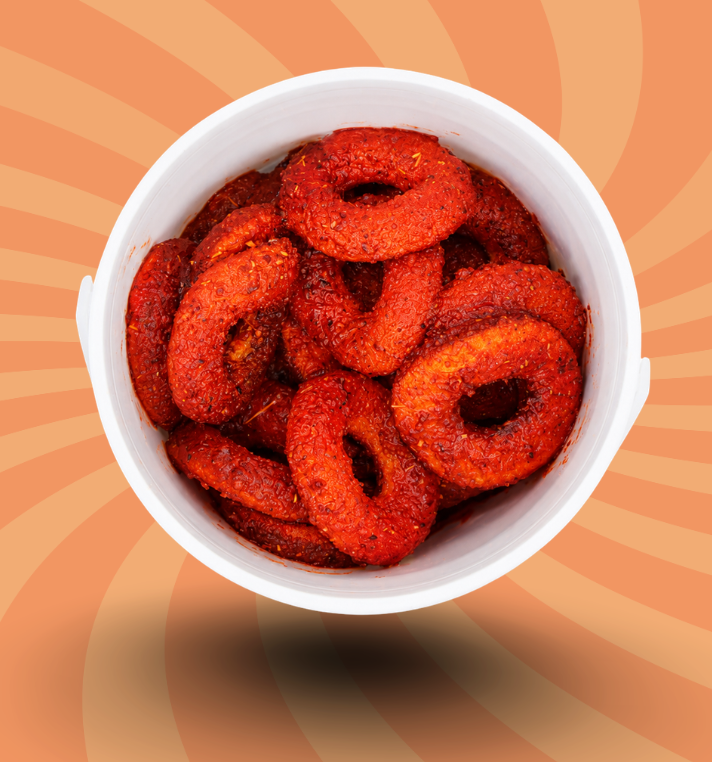 Gummy peach rings